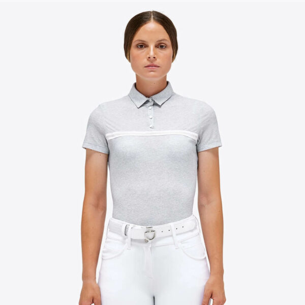 Cavalleria Toscana Shirt Damen Jersey Mesh S/S Button Up FS 2023 Poloshirt Kurzarm